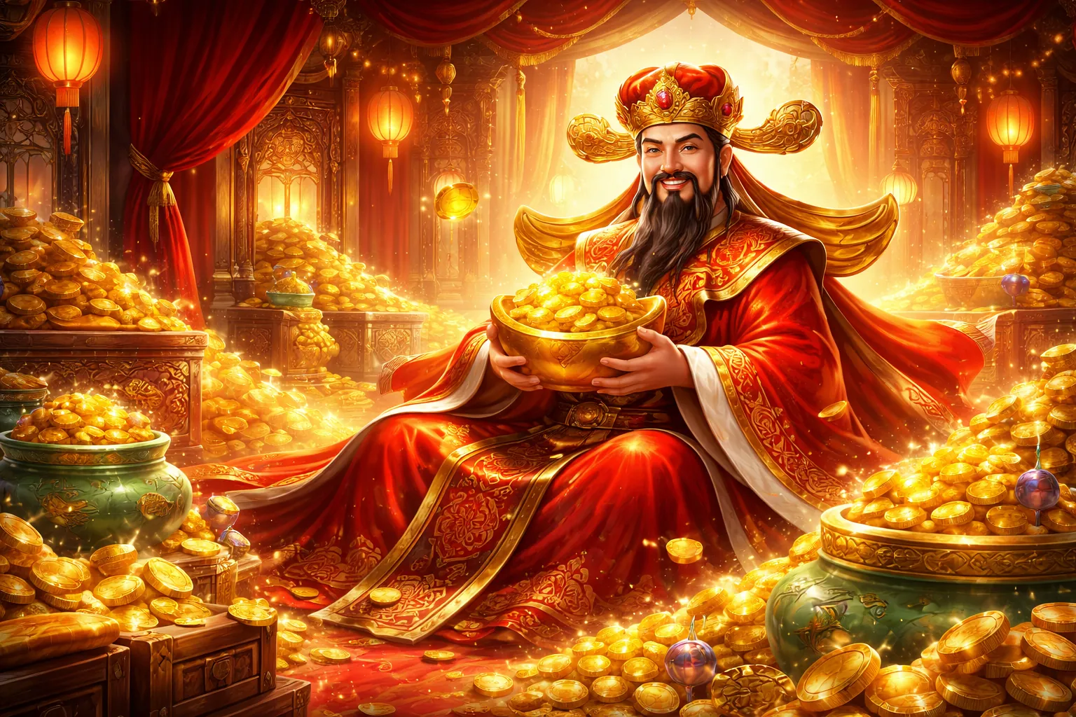 Hình ảnh chính Nổ Hũ 2026 với biểu tượng tiền vàng và jackpot lớn